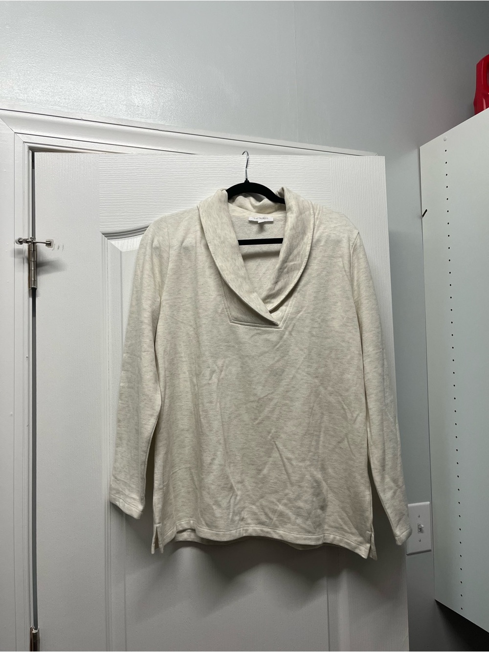 Talbots Cream Shawl-Collar Turtleneck Sweater